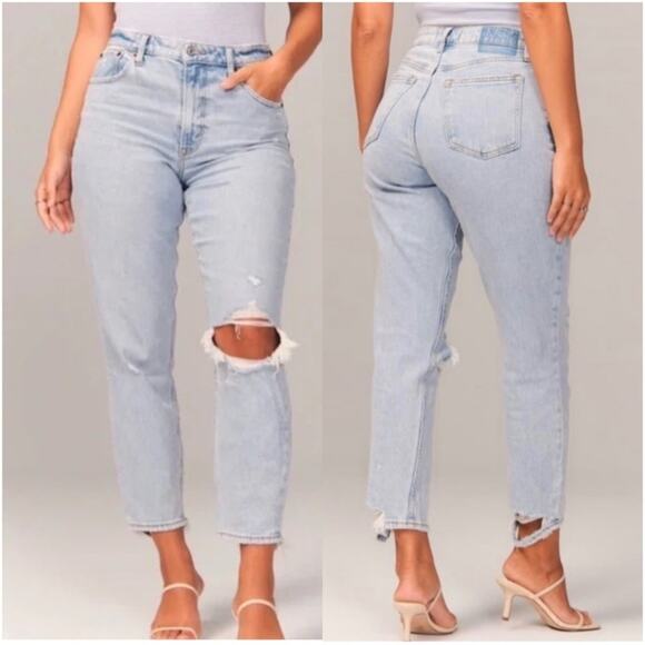 Abercrombie & Fitch The Mom High Rise SHORT Jean Sz 34 - Picture 11 of 11